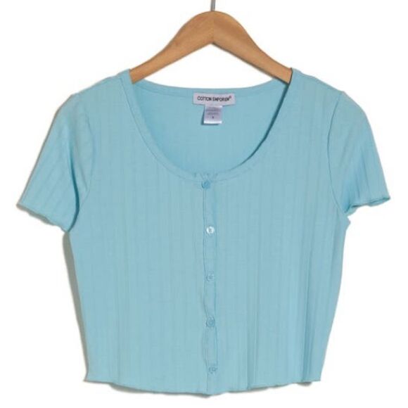 Cotton Emporium | RIBBED CARDIGAN TOP - Picture 1 of 3